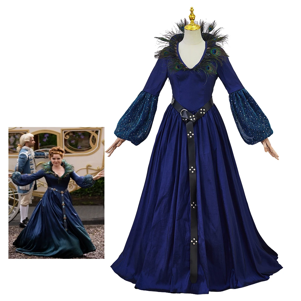 

Костюм принцессы Жизель для косплея, элегантный женский наряд, плохие наряды, темно-синее платье, для Хэллоуина, карнавала, стандартное платье