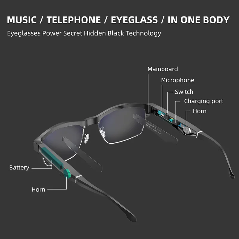 

BT5.0 Smart Glasses Call Listen Music Earphone Glasses 2-in-1 Intelligent High-tech Sunglasses, Suitable For Android And IOS K2