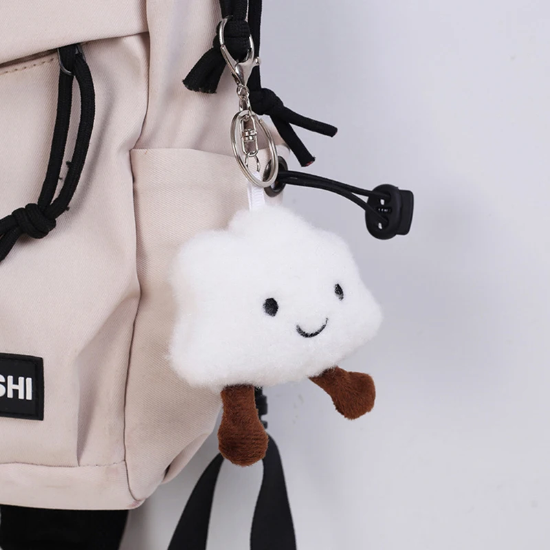 

Cute Plush White Cloud Pendant Keychain Girl Bag Accessories Kawaii Pendant Doll Couple Key Ring