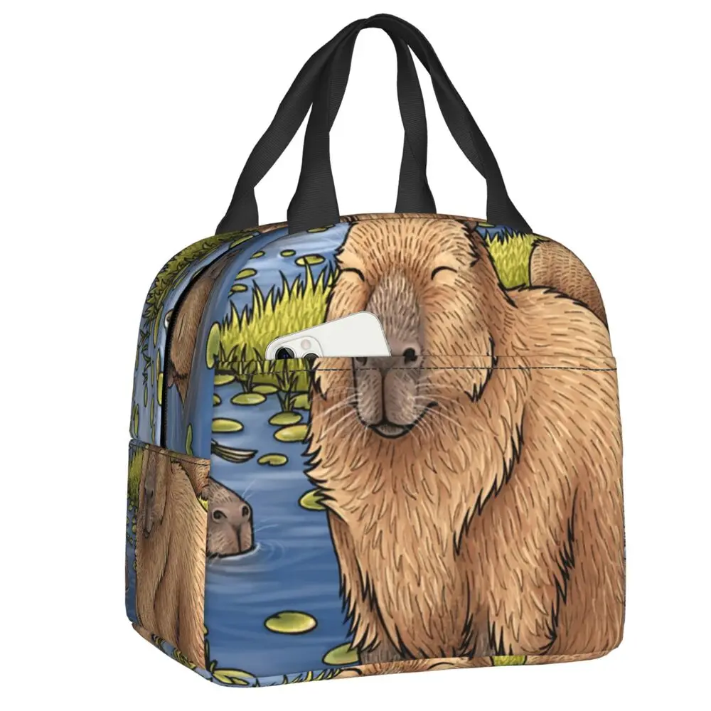 

Capybaras Insulated Lunch Bag for Women Waterproof Animal Pet Cooler Thermal Lunch Tote Office Picnic Travel