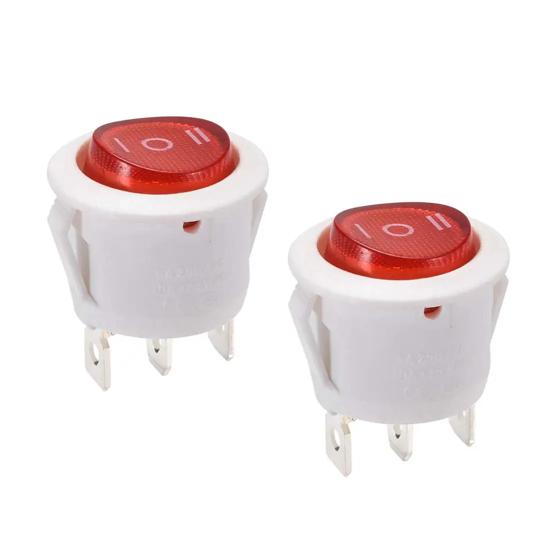 

Keszoox SPDT Boat Rocker Switch Toggle Switch White Red for Boat Marine ON/Off/ON AC 250V/6A 125V/10A 2pcs