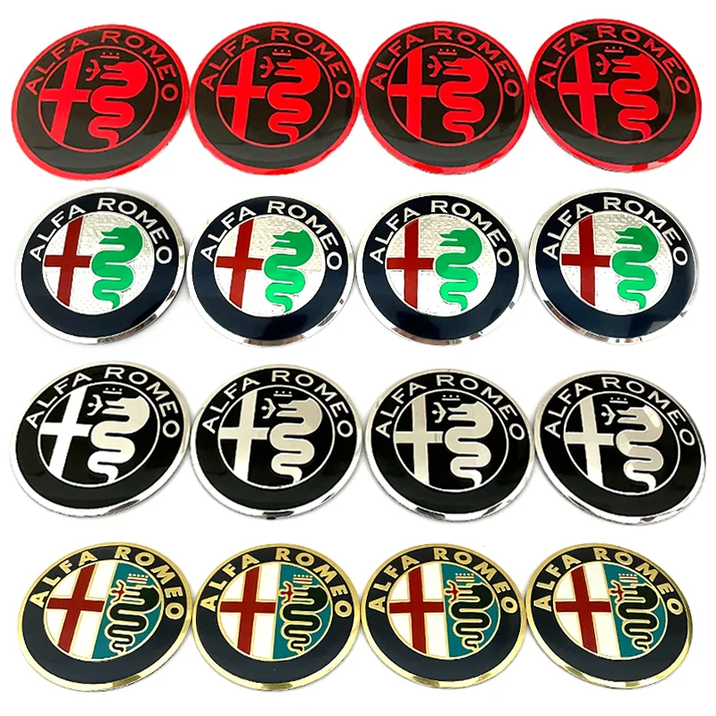 

4pcs 40mm 50mm 56mm Alfa Romeo Car Wheel Hub Center Caps Cover Auto Steering Wheel Sticker Emblem Badge Logo Exterior Accessorie