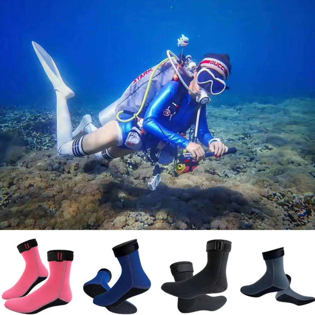 

1Pair Unisex Diving Socks 3mm Shoes Water Boots Warm Non-slip Anti-stab Beach Socks Women Men For Swimming Diving Water Sports