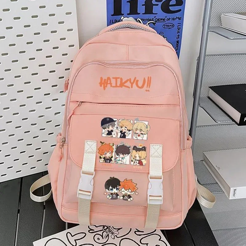 волейбол аниме Haikyû рюкзак Дышащая сетка 30 × 45 15 см черная белая синяя розовая Haikyuu