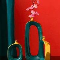 creativity ceramics golden cutout vase handicrafts flower vase flower arrangement hydroponics flower vase home decoration