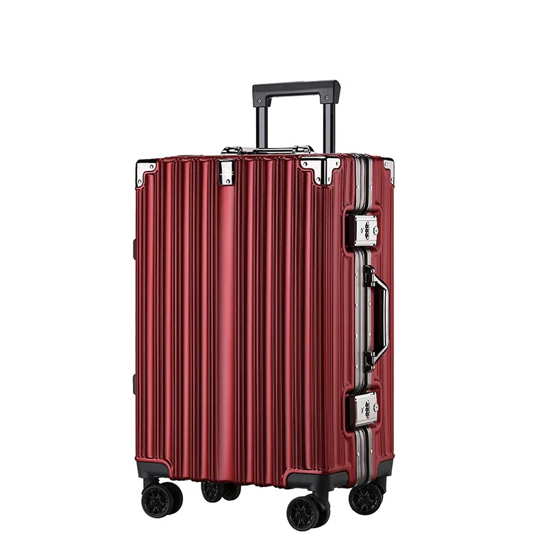 

inch Trolley Luggage Aluminum frame rolling luggage case travel suitcase on wheels combination lock Carry S12220-S12230