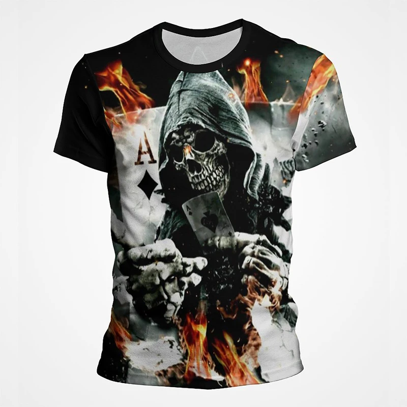 

Grim Reaper Death Skull Graphic T Shirt 3D Printed Goth ropa Tops Men Clothing Summer O- Neck Streetwear Tee Shirts Short Sleeve