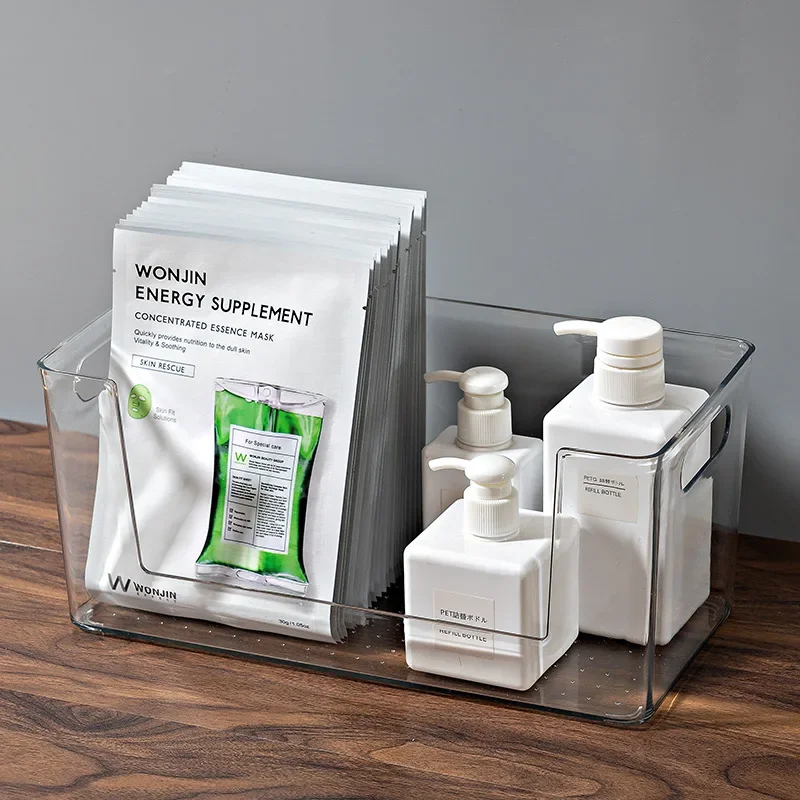 

Plastic Home Office Bathroom Storage Box Grid Desktop Sundries Storage Box Makeup Organizer Cosmetic Closet Bin Case