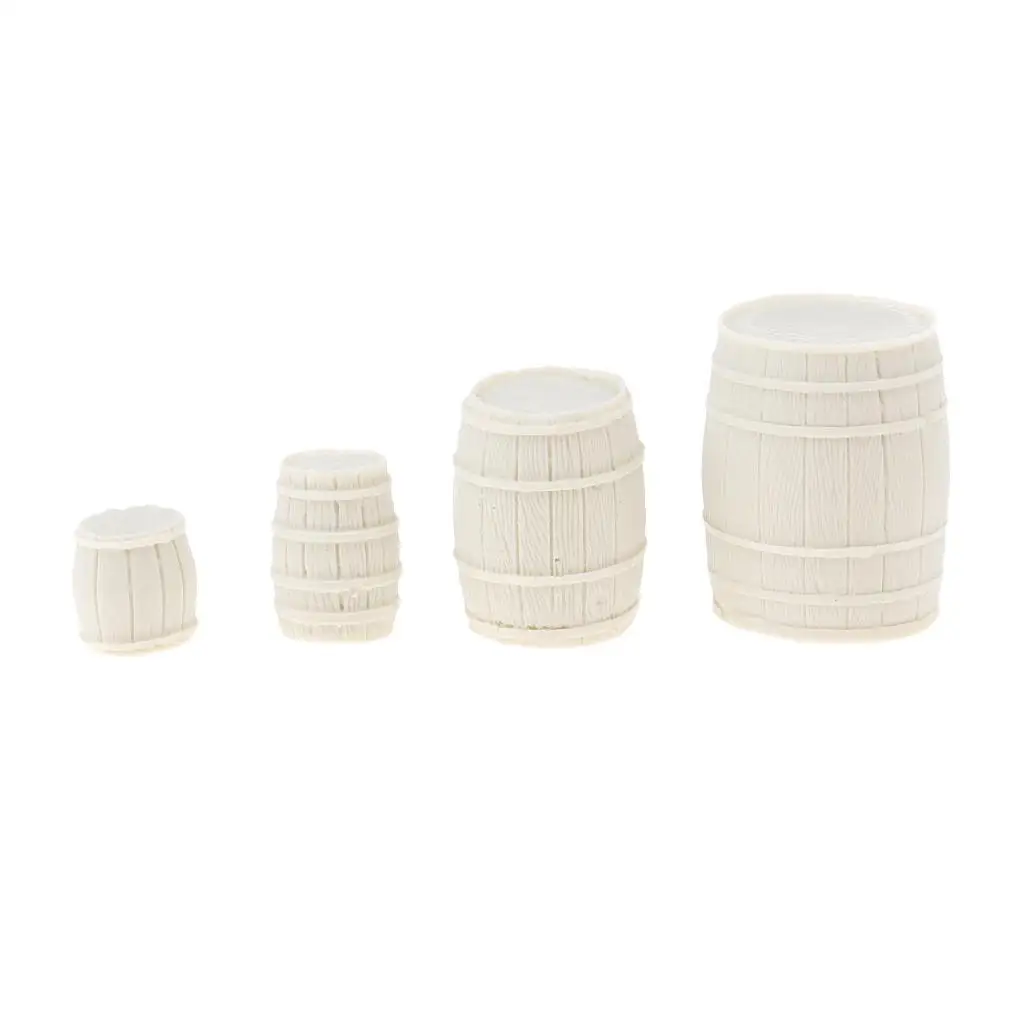 

4 Packs Unpainted 1/35 Scale Cask DIY Scene Building Toy Decoration