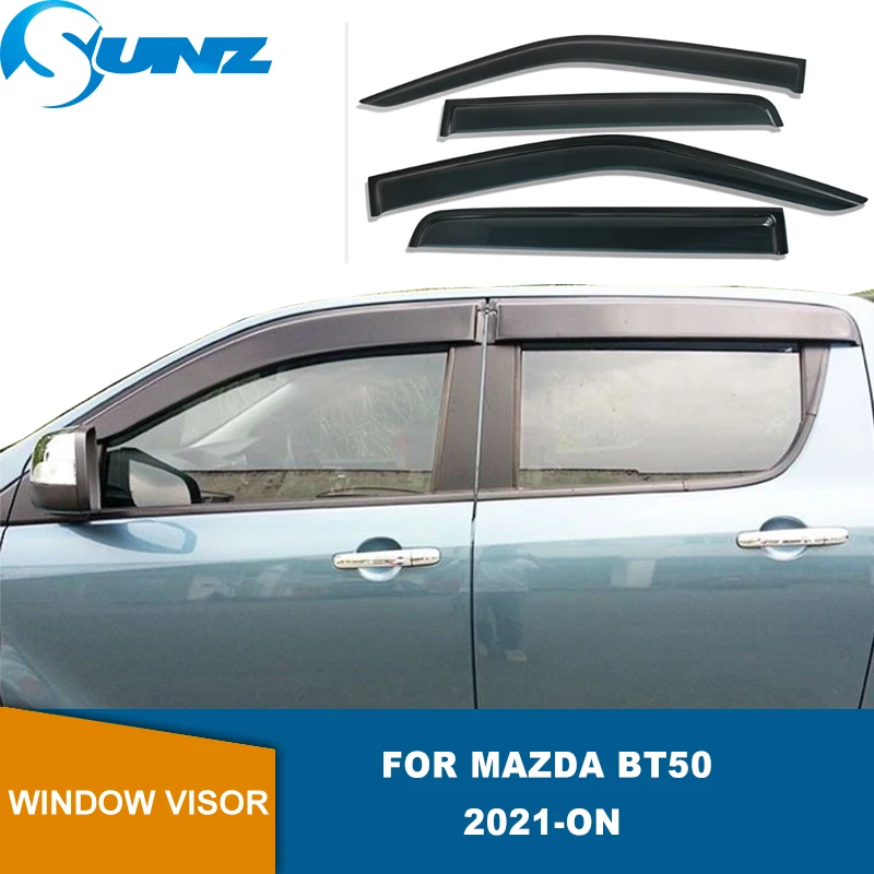 Side Window Deflector For Mazda Bt50 Bt-50 2021 2022 Black Door Visor Sun Rain Guards Weathershileds Weather Shileds  SUNZ