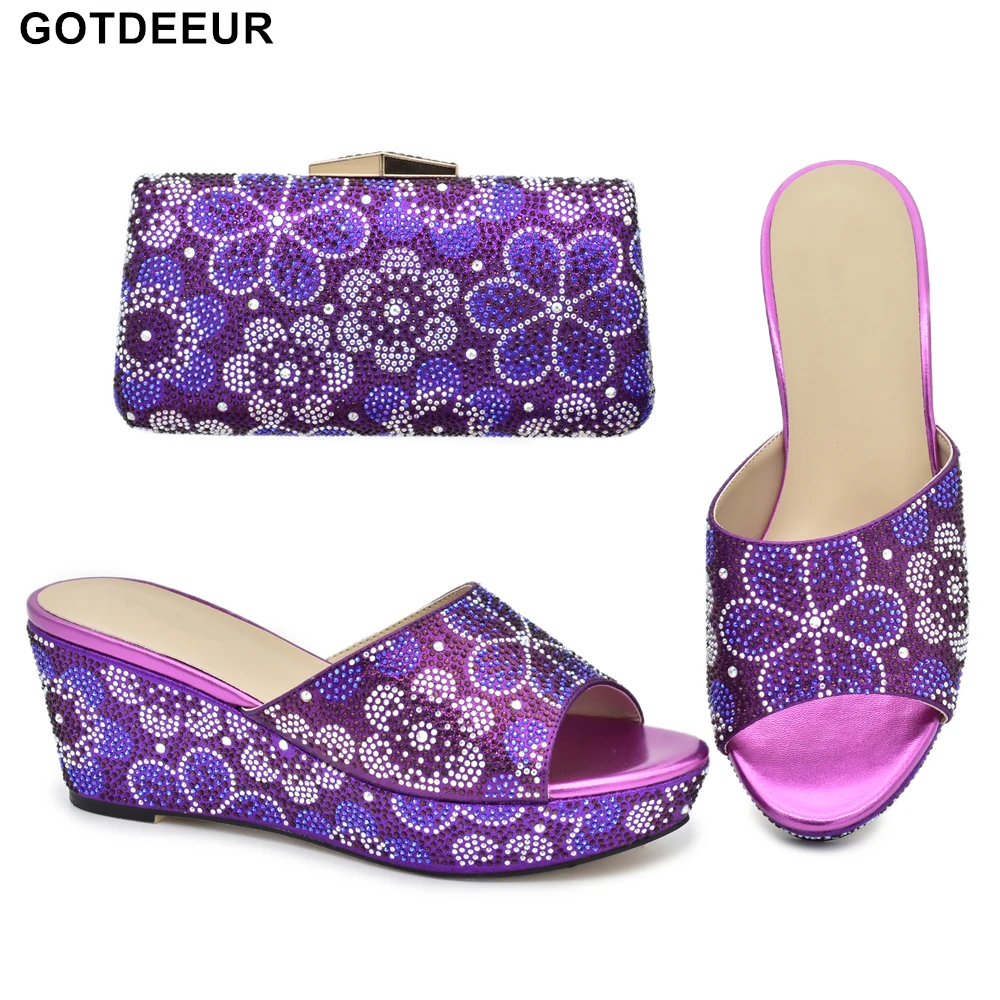 

Набор новейших туфель и сумок в африканском стиле, украшенные искусственной кожей 2023, пикантные туфли-лодочки на платформе, Итальянская обувь с подходящими сумками, высокое качество