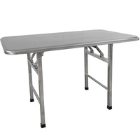 stainless steel rectangular foldable table dining table household outdoor thickened brushed stainless steel small dining table