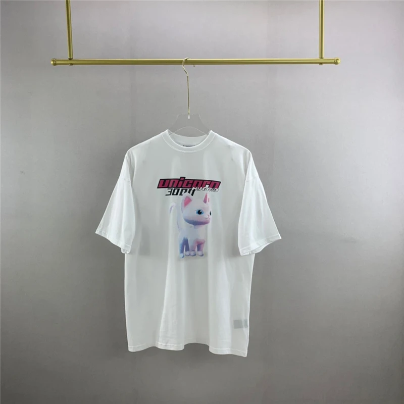 

Vetements T shirt Men Women 1:1 Cartoon Unicorn Print Cotton Oversized VETEMENTS Couple Tops Short Sleeves