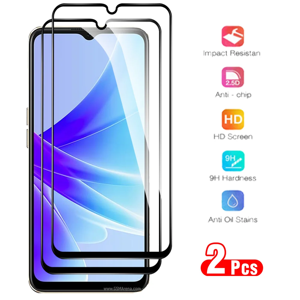 

Закаленное стекло с черными краями для Oppo A77s 4G, защита экрана с полным покрытием, для A17, A57, A77, 5G Oppoa77s, CPH2473, защитное стекло, 2 шт.