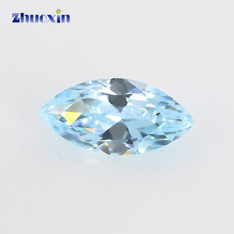 

Size 2x4~7x14 Marquise Shape 5A Light Sea Blue CZ Stone Synthetic Gems Cubic Zirconia Beads For Jewelry