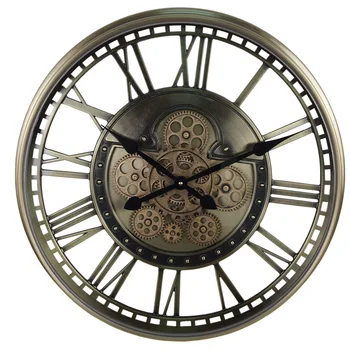 Large Metal Gear Wall Clock Vintage Silent Watches Industrial Style Luxury Clocks Wall Home Decor Living Room Decoration Gift
