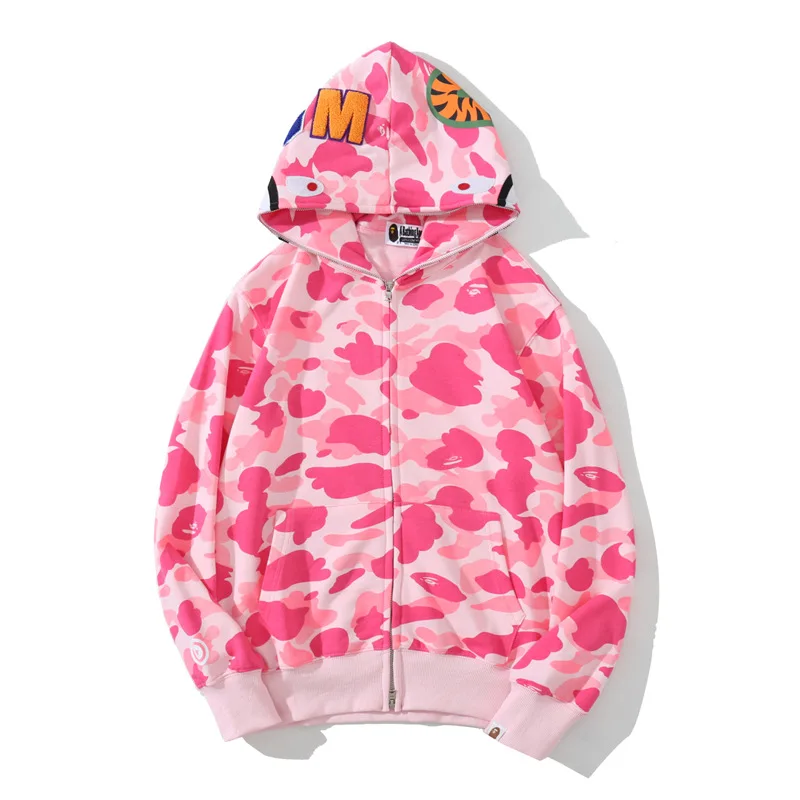 

Ape-Man Head Shark BAPE Jacket Men Women Camouflage Hoodies Sweatshirts Loose Trendy Brand Hip Hop Hooded Jackets 2022