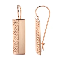grier 2022 new geometric gilded retro rectangle glossy texture earring women 585 rose gold earrings jewelry pendant party gift