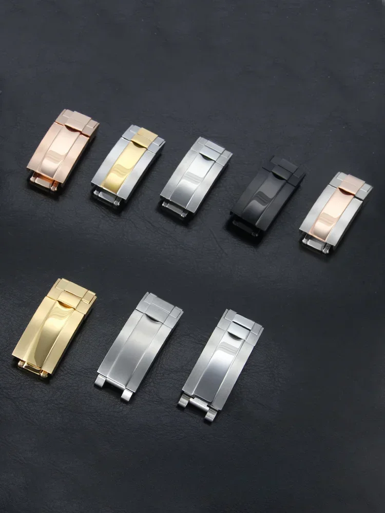 

For Rolex Watchbands Accessories Green Submariner Daytona Yacht Rose Gold Waterproof Anti-Rust with Tool Adjustment Fold Buckle