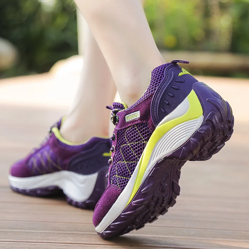 Outdoor Platform Hiking Shoes Nice Women 3-5cm Increase Casual Trekking Sneakers Ladies Non-slip Camping Climbing Walking Shoes