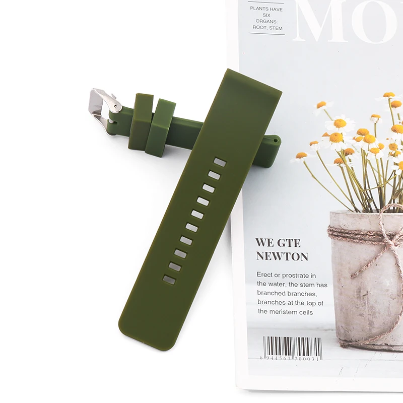 Men's silicone strap 26mm watch accessories for Garmin Panerhai men's and women's outdoor sports rubber watch band buckle