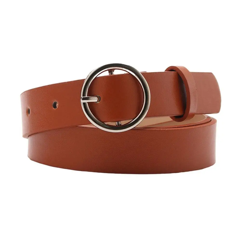 

Women Belt Fashion Women PU Belt Metal Buckle Waistband Designer Student Wild Jeans Belts For Ladies Dress Long Waist Strap