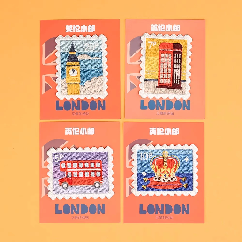 Самоклеящиеся вышитые нашивки из серии штампов для одежды детская аппликация на