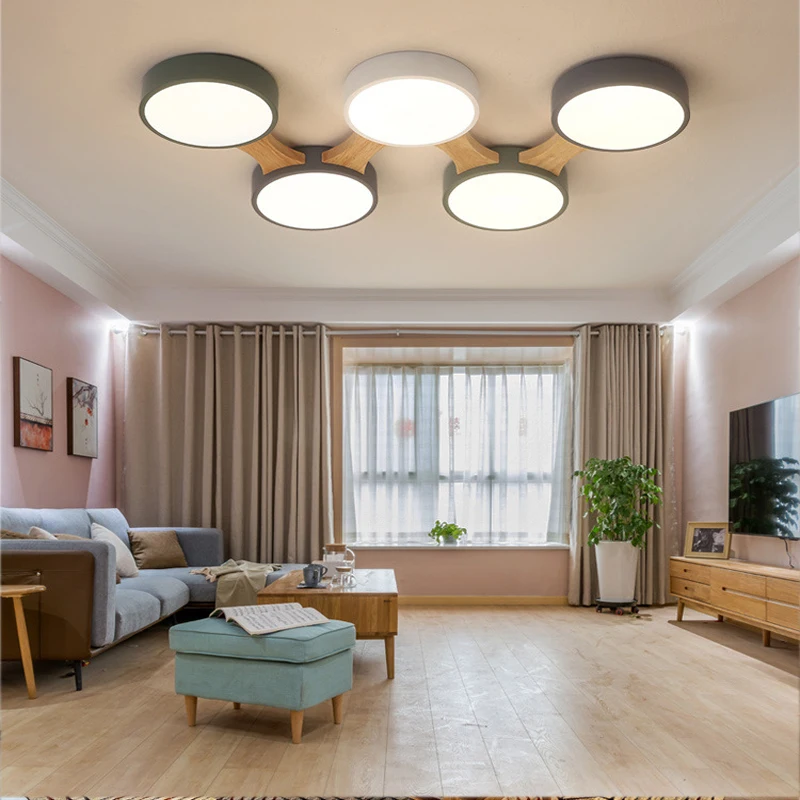 $22.46 Nordic Living Room LED Ceiling Lamp Bedroom Round Lighting Shade Hotel Interior Decoration Kitchen Lamp Wholesale