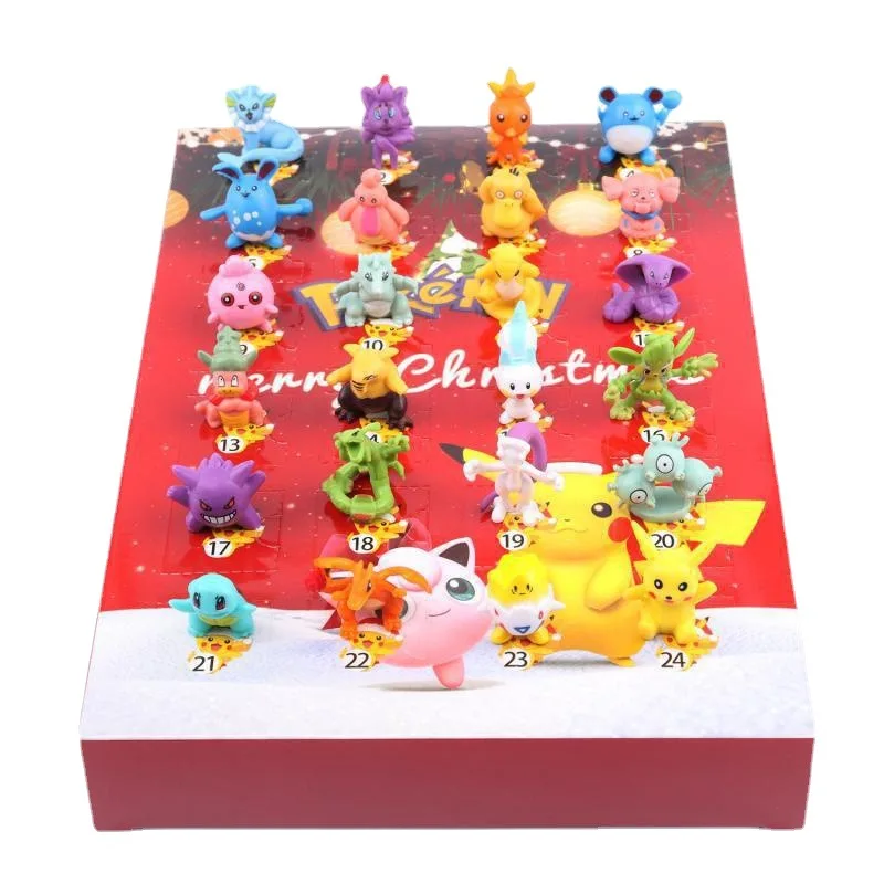 

[TAKARA TOMY] Christmas Advent Calendar Cartoon Pokémon Pikachu Blind Mystery Box Anime Figure Toy Gift 24 pcs/box A22100501