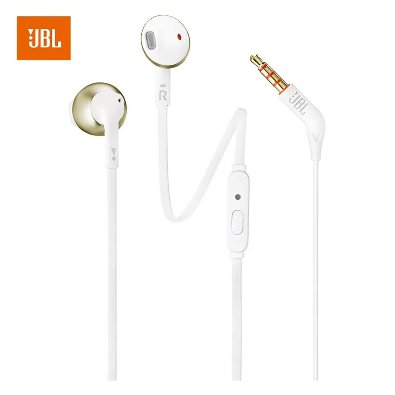 Фото JBL T205 Официально авторизованные полувкладыши, встроенный микрофон, интерфейс 3,5 мм, дистанционное управление для спортивных звонков, игры №2