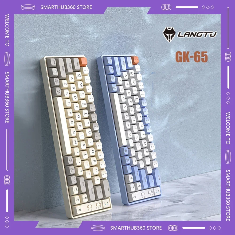 Langtu GK65 Беспроводная Bluetooth трехрежимная механическая клавиатура со смешанным