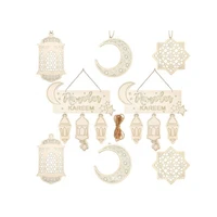 4 sets eid al fitr pendant desktop wooden decorative ornament ramadan indoor garden wooden hanging decorative ornament pretty
