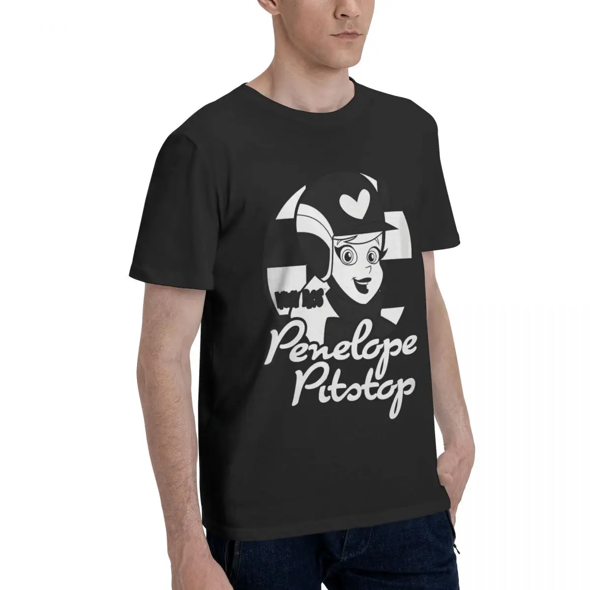 Забавные мужские футболки W-Wacky Race новинка с коротким рукавом и круглым вырезом 100%