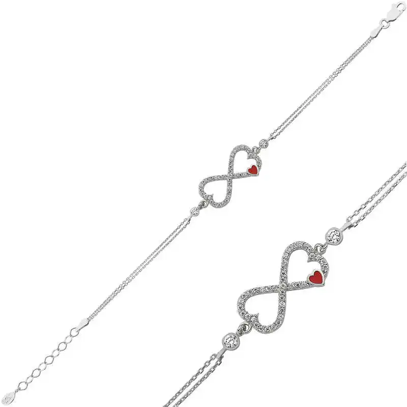 

Tevuli 925 пробы серебро Сердце Бесконечность Дамы браслет