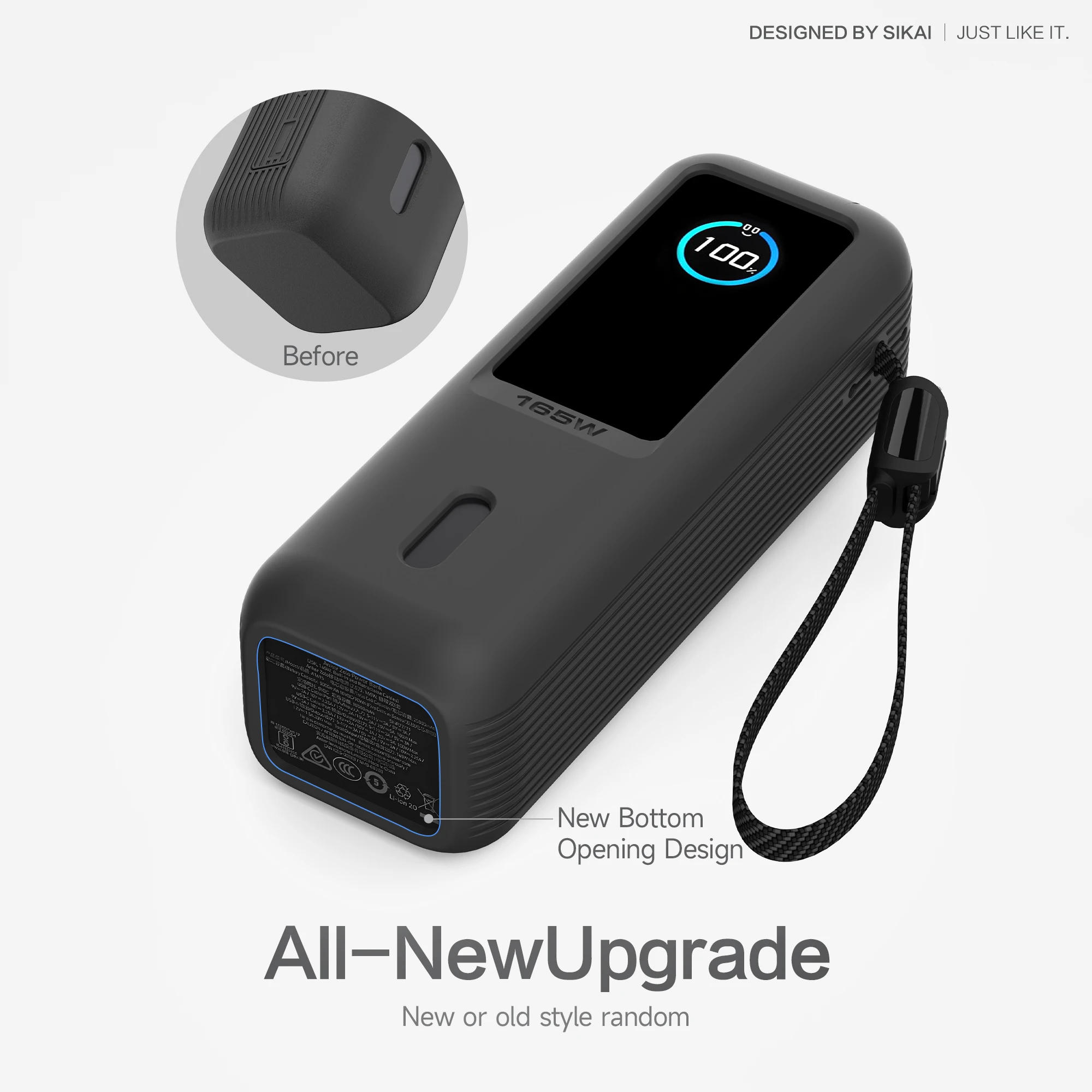 Фото Силиконовый чехол для Anker Zolo 25000 мАч, 165 Вт, внешний аккумулятор, защитный чехол для TF/SIM-карты, сумка для хранения PIN, портативный дорожный чехол №2