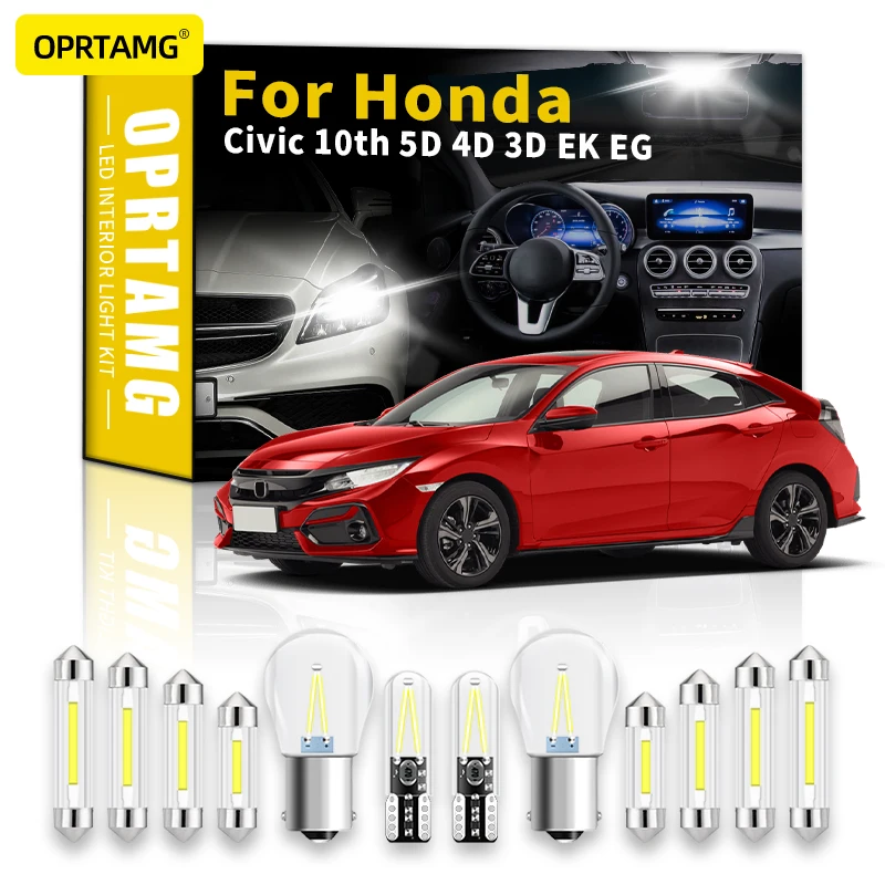 

OPRTAMG автомобисветильник ing светодиодный светильник комплект для Honda Civic EG EK 3D 4D 5D 10 седан купе люк карта купольная Лицензионная лампа