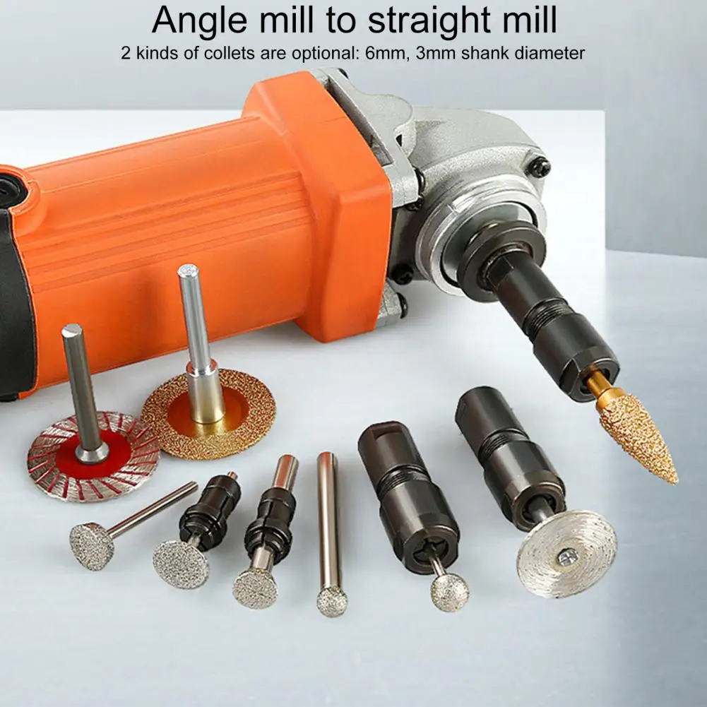 

6/3mm Angle Grinder Modified Adapter to Straight Grinder Chuck For 100-type Angle Grinder M10 Thread grinding,polishing,cutting