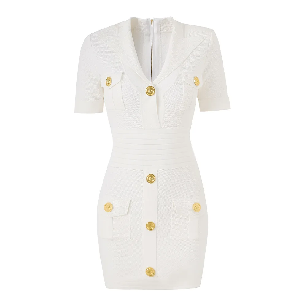 

Женское платье с V-образным вырезом, коротким рукавом и молнией