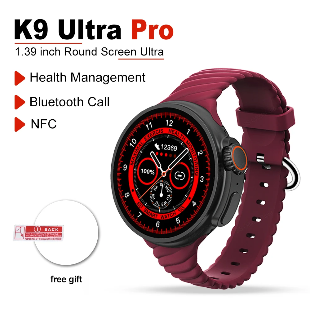 

2023 K9 Ultra Pro Round Smart Watch 1.39inch Screen Bluetooth Call Wireless Charging Waterproof Sport Tracket Smartwatch for Men