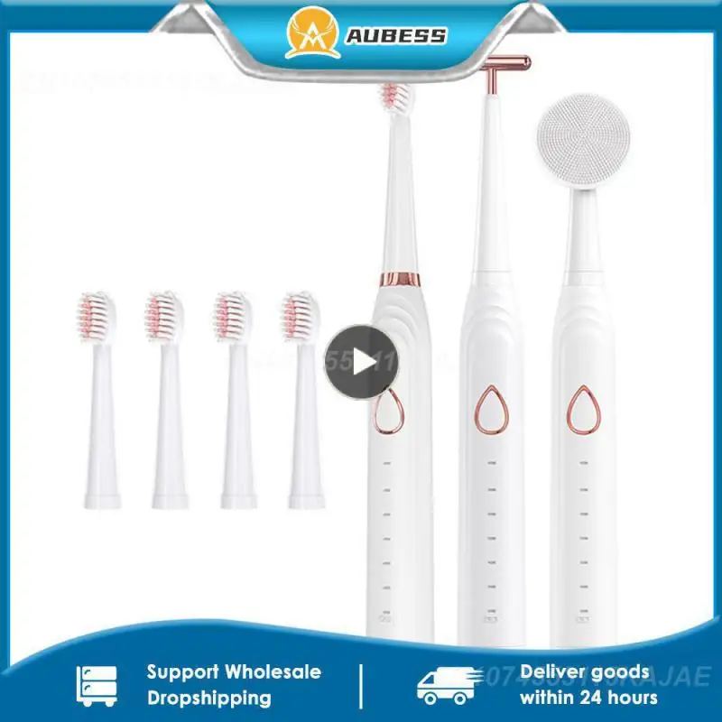 

Rotation Clean Teeth Tooth Scaler Usb Charging Electric Toothbrush With 4 Extra Replacement Heads Waterproof 7in1 Multi-function