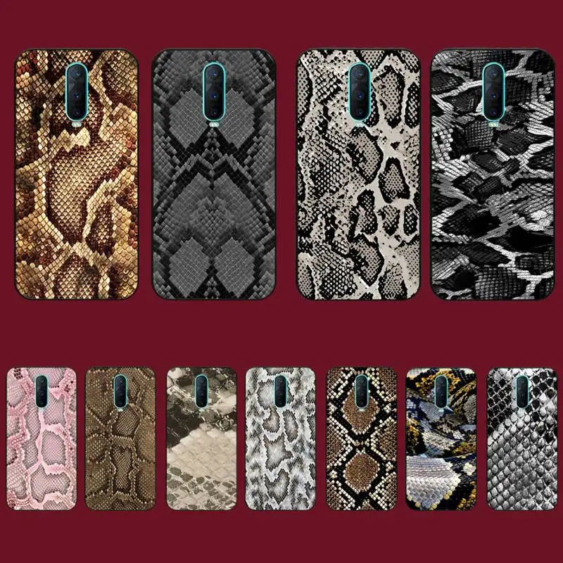 

Snake Skin Phone Case for Vivo Y91C Y11 17 19 17 67 81 Oppo A9 2020 Realme c3