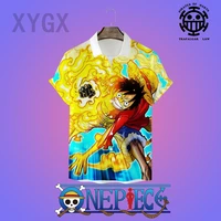 one piece anime characters luffy mens shirts summer casual mens clothing casual shirts for men 3d printed tops oversized 5xl