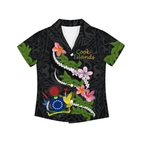 hawaiian frangipani printing v neck boys shirt polyester cotton beach anti pilling short sleeve 2022 new design shirts for boys