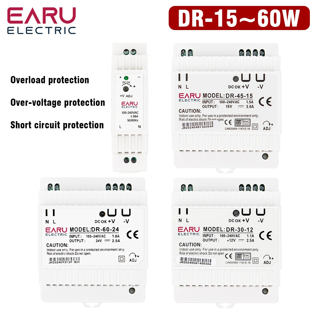 

Импульсный источник питания EARUELECTRIC DR-15/DR-30/DR-45/DR-60