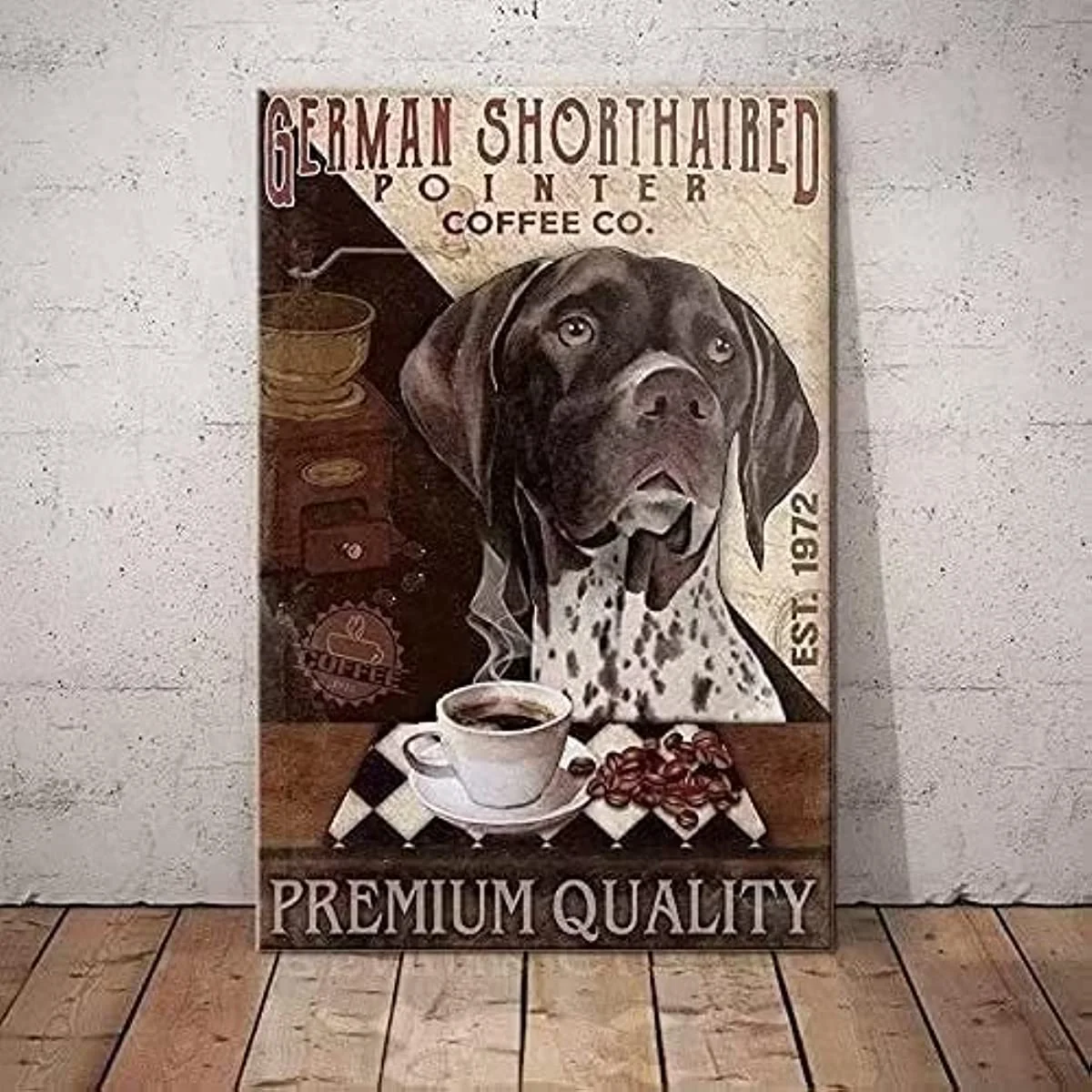 

Short Hair Dog Metal Tin Logo Coffee Co. Funny Poster Cafe Restaurant Living Room Bathroom Kitchen Home Art Wall Decor Gift