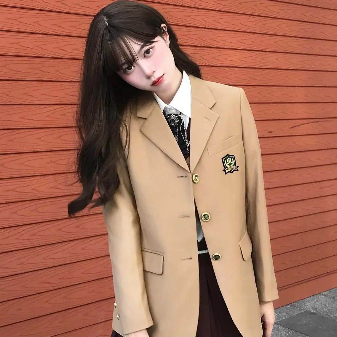 

Японский Школьный костюм JK Униформа весна осень куртка Женский студенческий стиль Jk Униформа Блейзер японская мода