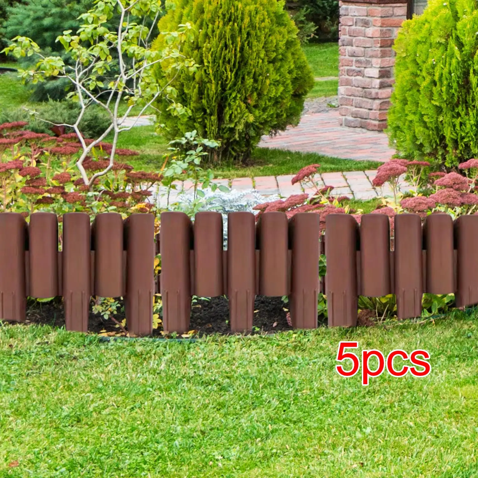 

5Pcs Garden Edging Border Detachable Durable Decorative Yard Plant Garden Fencing for Landscaping Path Garden Flower Lawn Edge