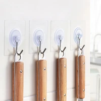 transparent strong self adhesive wall hook hanger suction heavy load rack sticker hooks for kitchen bathroom