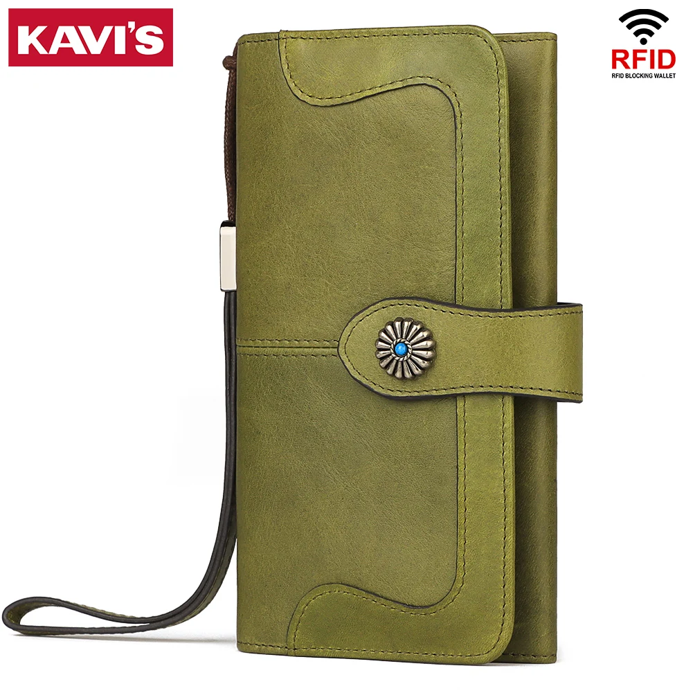 Кошелек женский из натуральной кожи на молнии с Rfid-защитой | Багаж и сумки