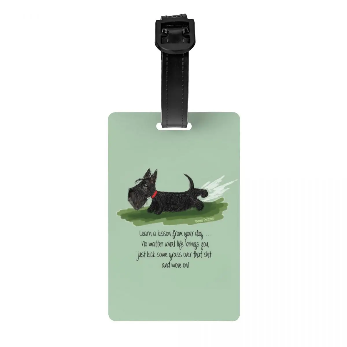 

Kawaii Scottie Dog Luggage Tag for Travel Suitcase Scottish Terrier Privacy Cover ID Label